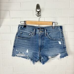 Lucky Brand Mid Rise Cutoff Distressed Denim Shorts Size 2/26